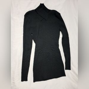 Black Ribbed Women's Sweater